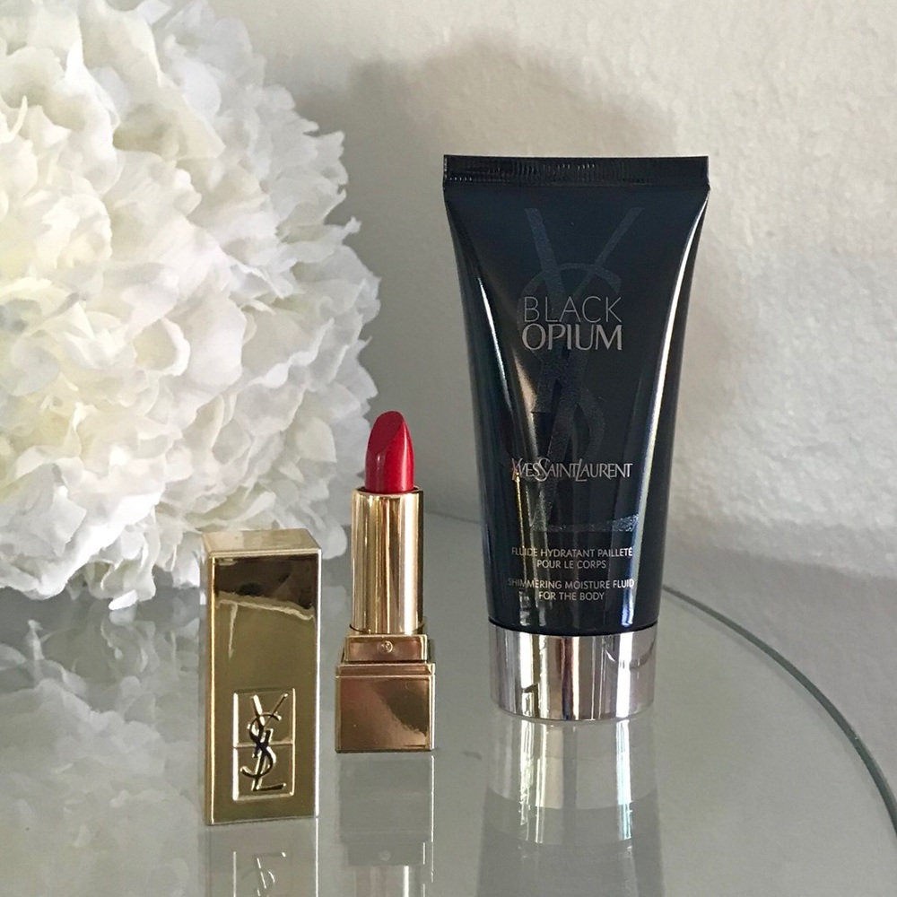 Yves Saint Laurent Red Lipstick And Moisturizer - Picture 1 of 7